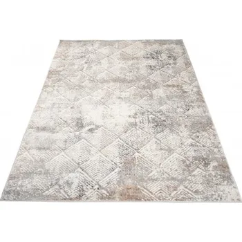 Koberec Makro Abra Kusový koberec VALLEY D166A Moderní Geometrický světle šedý krémový Rozměr: 80x150 cm