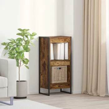 Příborník do zásuvky Knihovna Kouřový dub 80 x 30 x 155 cm kompozitní dřevo