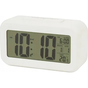Budík Křemíkový digitální budík Schou bílý