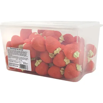 Bonbon Big strawberries with leaf - pěnové želé jahody cca 60 ks 1080g