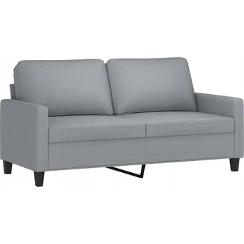 Pohovka Dvojmístná pohovka světle šedá 158x77x80 cm s kovovým rámem a pohodlným sedákem