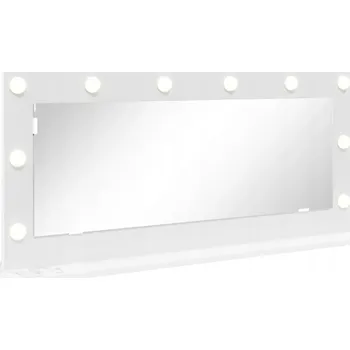 Zrcadlo Zrcadlo bílé 100 x 45 x 18 cm, sklo a dřevo, teplá bílá barva