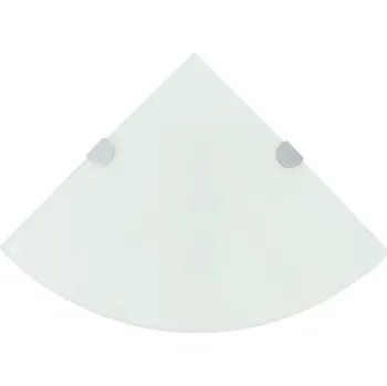 Koupelnový nábytek Bílá rohová skleněná police 35 x 35 cm, tloušťka 8 mm, max. nosnost 15 kg