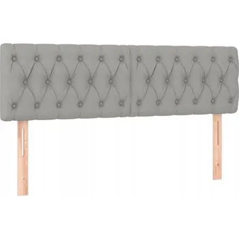 Čelo postele nastavitelné, tmavě šedá látka, 144x7x78/88 cm