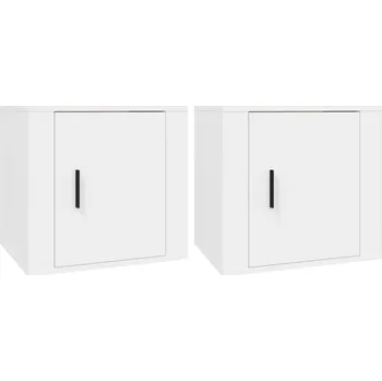 Noční stolek Bílé noční stolky, rozměry 50 x 39 x 47 cm, materiál: dřevotříska