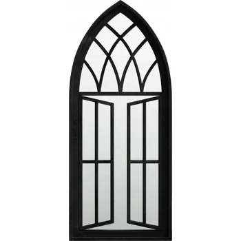 Zrcadlo Zrcadlo zahradní černé 70 x 30 cm, železné s efektem rzi