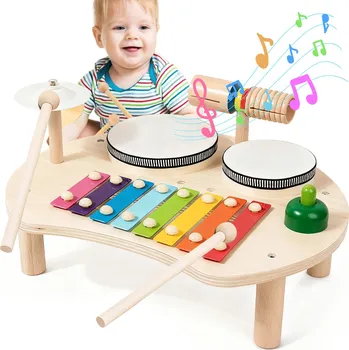 Hudební nástroj pro děti BICÍ SOUPRAVA HRAČKA HUDEBNÍ NÁSTROJE PRO DĚTI BEZPEČNÁ
