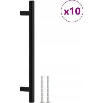 Nábytkové kování Nábytkové úchytky T 224x32 mm černé nerezová ocel, 10 ks