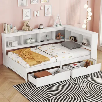 Postel Jednolůžková dřevěná postel Arhatreya 90x200 cm bílá