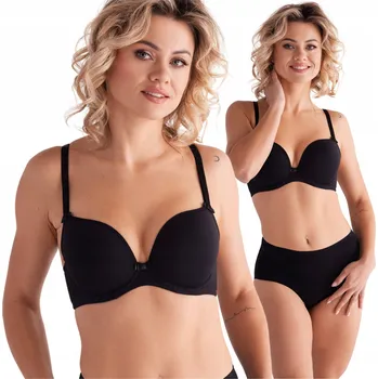 Podprsenka Vyztužená podprsenka černá hladká plunge Lemax Leila 85E