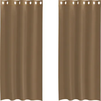 Prostěradlo Světle hnědé voálové záclony 140 x 225 cm, 8 průchodek, 100% polyester