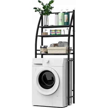 Koupelnový nábytek Police nad pračku stojan do koupelny prádelny skříňka koupelnová černá