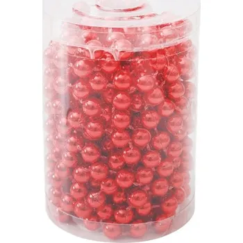 Vánoce Vánoční řetěz korálky girlanda perly zlatá 5 m