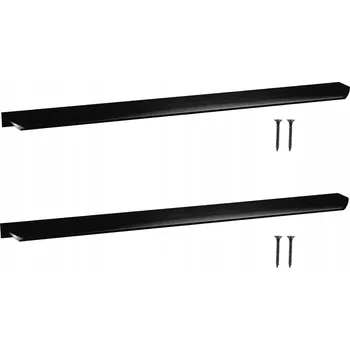 Nábytkové kování Sada 2x nábytková úchytka hranová hliníková černá matná pro nábytek 436mm