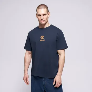 Timberland Tričko New Small Logo Print Ss Tee Dark Sapphire Tmavomodrá M