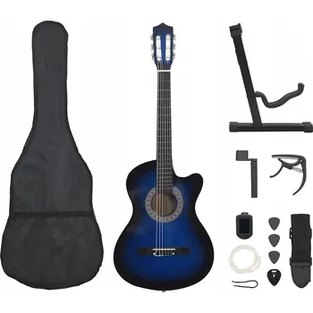 Klasická kytara Kytara klasická westernová modrá 98 cm s příslušenstvím, 6 strun