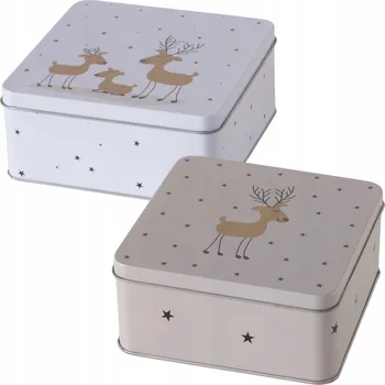 Dóza na potraviny PLECHOVÁ DÓZA NA SUŠENKY 2000 ML VÝŠKA 7-8 CM 2 KS