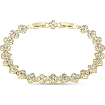 Náramek SOFIA 3058 Náramek pozlacený 14k zirkonové kytky Ellami