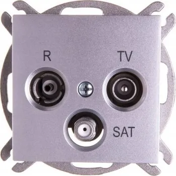 Elektrická zásuvka Anténní zásuvka nástěnná Elektro-Plast stříbrná