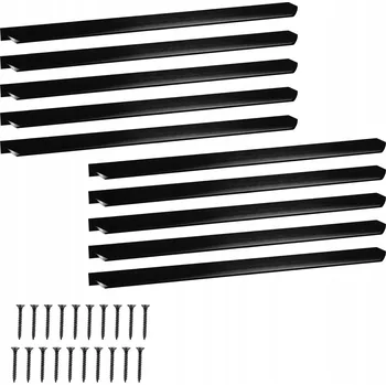 Nábytkové kování Nábytková Úchytka Hranová Moderní Hliníková Černá Matná 436 mm 10 KS