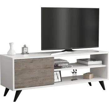 Televizní stolek TV stolek bílý 120 cm hnědý regál pod televizi moderní