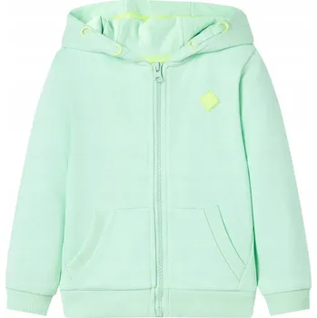 Chlapecká mikina Dětská mikina s kapucí a zapínáním na zip, světle zeleň, velikost 116