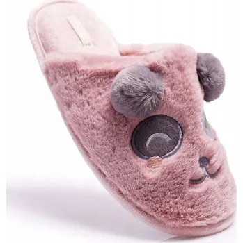 Dámské pantofle DÁMSKÉ PANTOFLE SANDÁLE S PANDOU KOŽÍŠEK ŠEDÉ 36/37