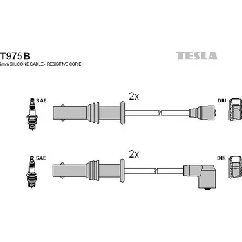 Zapalovací kabel Sada kabelů pro zapalování TESLA T975B