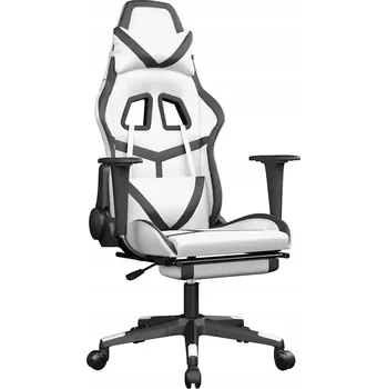 Křeslo Herní křeslo s masáží bílo-černé 67x64x127 cm