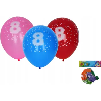 Balónek Balónek nafukovací 30cm - sada 5ks, s číslem 8