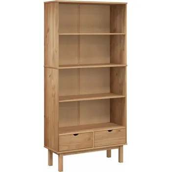 regál Regál OTTA z masivního borovicového dřeva, hnědý, 88 x 35 x 180 cm