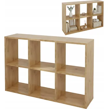 Knihovna Regál Bracia Mebelek 100 cm x 67,4 cm x 30 cm dub craft zlatý