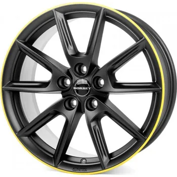 Alu kolo BORBET Alu kola BORBET LX19 8x19 5x112 ET50 Black Matt Rim Yellow 66.6