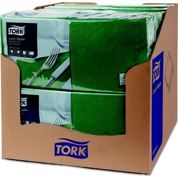 Papírový ubrousek Ubrousky papírové Tork 2vrstvy, 33x33cm, obědový, zelená, 477214