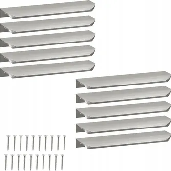 Nábytkové kování Nábytková Úchytka Hranová Moderní Hliníková Stříbrná 180 mm 10 kusů