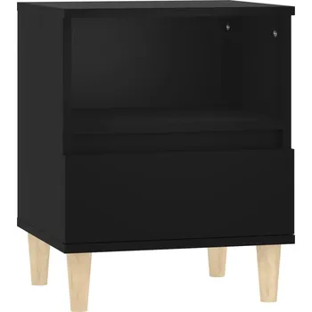 Noční stolek Černý noční stolek 40 x 35 x 50 cm, dřevotříska, se zásuvkou