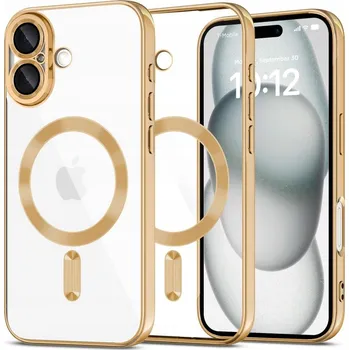 Pouzdro na mobilní telefon Pouzdro Zadní Kryt Pouzdro Tech-protect pro Apple iPhone 16 Shine MagFlex bezbarvé zlaté