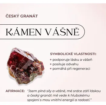 Prsten Stříbrný prsten s českým granátem Daya - 70, Rhodiování