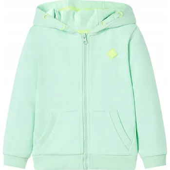 Chlapecká mikina Dětská mikina s kapucí a zapínáním na zip, světle zeleň, velikost 116