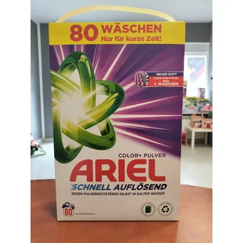 Prací prostředek Ariel Color + prášek na barevné prádlo 4,8 kg 80 praní Německý