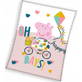 deka DEKA CORAL fleecová deka prasátko Pepa 130x170 cm