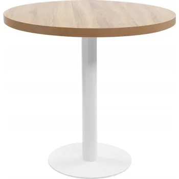 Jídelní stůl Bistro stolek MDF a ocel, světle hnědá/bílá, 80x75 cm, tloušťka desky 3,8 cm