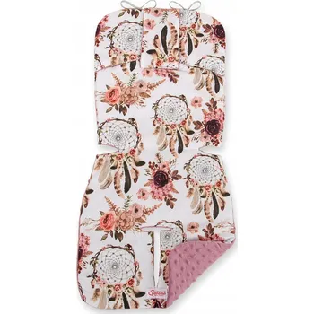 Příslušenství pro přepravu dětí Vložka do kočárku BOBONO minky - lapače snů květinové/růžová retro