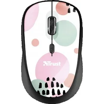 Myš TRUST YVI Pink Circles myš bezdrátová myš 1600 DPI 24441 barevná