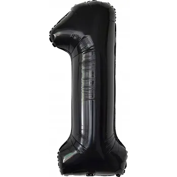 Balónek Fóliový balónek k narozeninám 1M 100 CM VELKÝ ČÍSLICE 1 JEDNA NA HELIUM ČERNÝ
