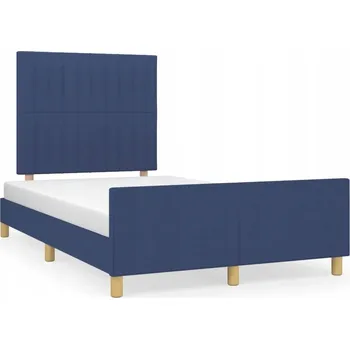Postel Rám postele s čelem modrý 203 x 126 x 118/128 cm