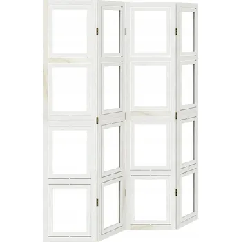 Paraván Dekorační paraván z dřeva paulovnie, bílý, 140-145x180 cm