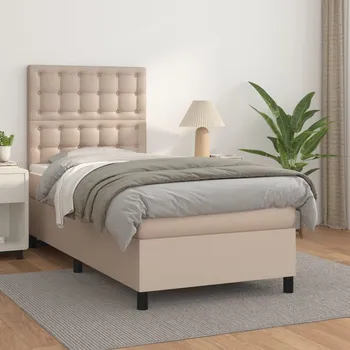 Ložnice vidaXL Box spring postel s matrací 80 x 200 cm umělá kůže [3142810] Barva: cappuccino