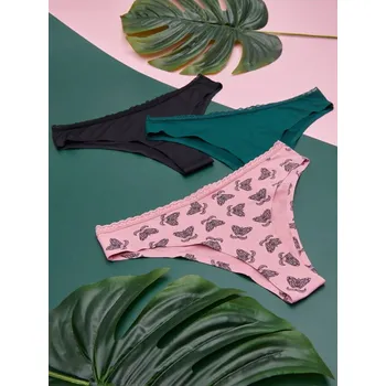 Dámské spodní prádlo Sinsay - Sada 3 kalhotek - vícebarevná - 458AX-MLC - 458AX-MLC-M-1