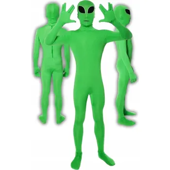 Karnevalový kostým KOSTÝM KOSTÝM PŘEVLEK MIMOZEMŠŤANA UFOLUDKA UFO NA PLES HALLOWEEN 116 / 122